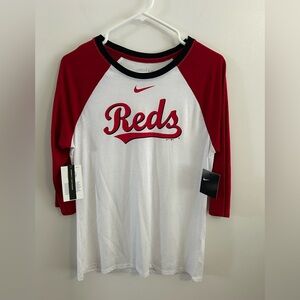 Cincinnati Reds Nike Tee 3/4 Sleeve MLB Baseball Women's Medium Shirt Ohio NWT